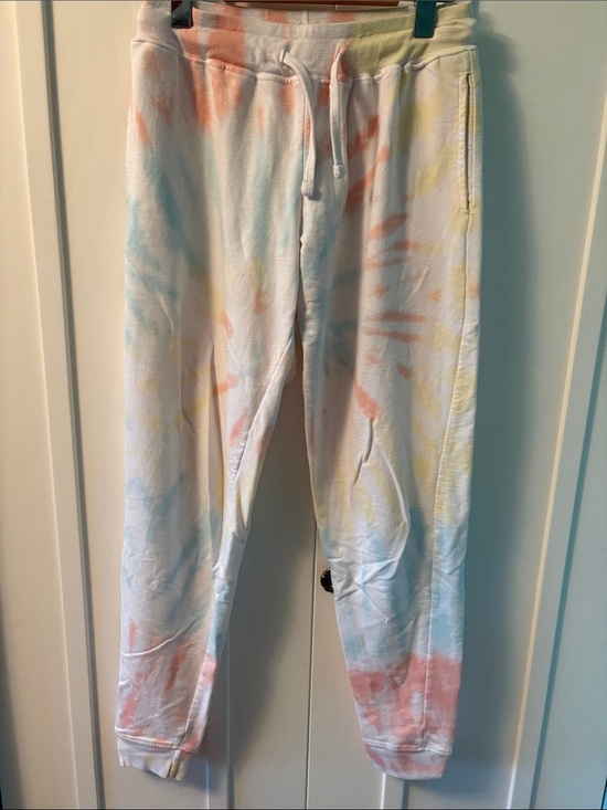 dreamsicle Other - Women's Pastel Tie-Dye Lounge Joggers - Soft White with Pastel Accents